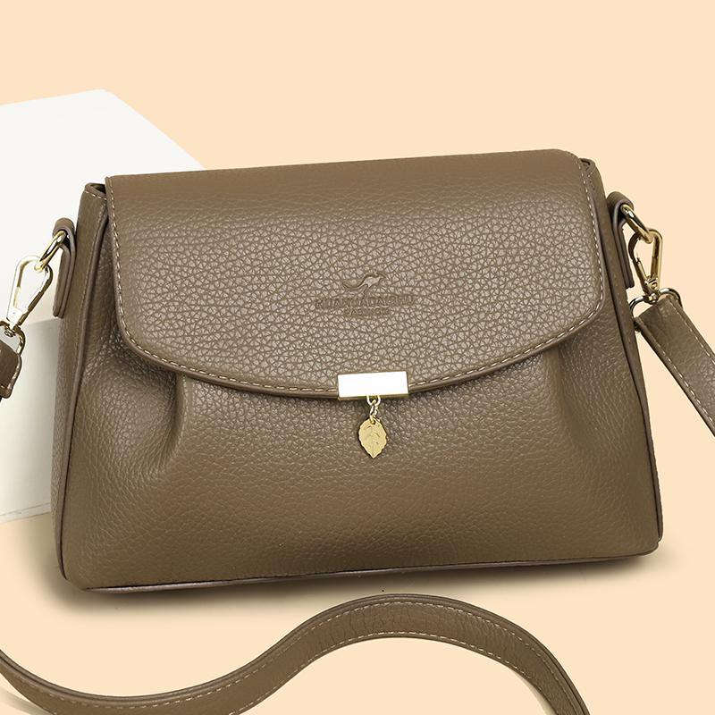 PU Muttertasche Schultertasche Umhängetasche Kleine quadratische Tasche Vintage Pendler Handtasche für Damen