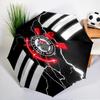 Sport Club Football Crest Printed Automatic Umbrella, 8-Frame for Travel, Camping, Casual Umbrella, Essential Gift for  for Family and Friends