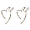 Heart open everyday silicone cover included Gold earrings, heart, gold, silver, comfortable, adult, cute, asymmetrical, casual, elegant, gorgeous,
