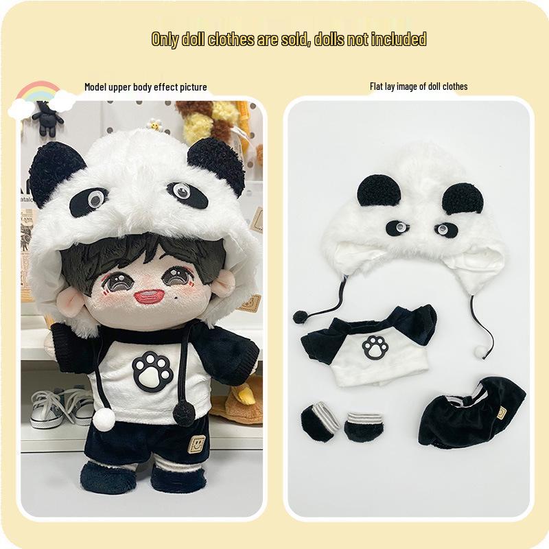 20cm Cotton Doll Dress-Up Set: Cute Figure Skirt & Overalls