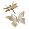 2PCS Christmas Butterfly Dragonflies Shaped Plastic Hanging Ornaments For Indoor Outdoor Holiday Party Decoration