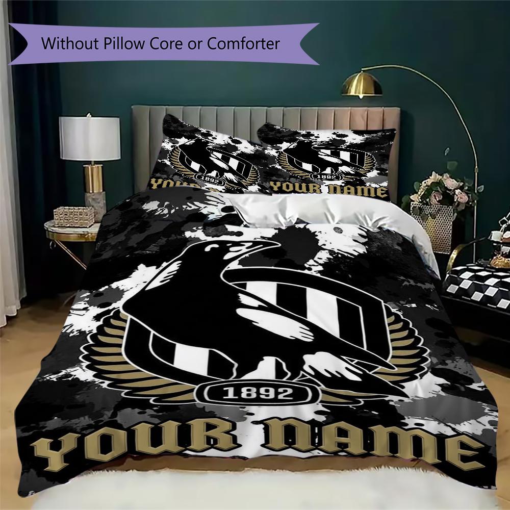 Custom Name Collingwood Pattern Bedding uilt Set uilt Cover Pillowcase Home Decoration Birthday Gift (1*duvet cover+2*pillowcase without core)