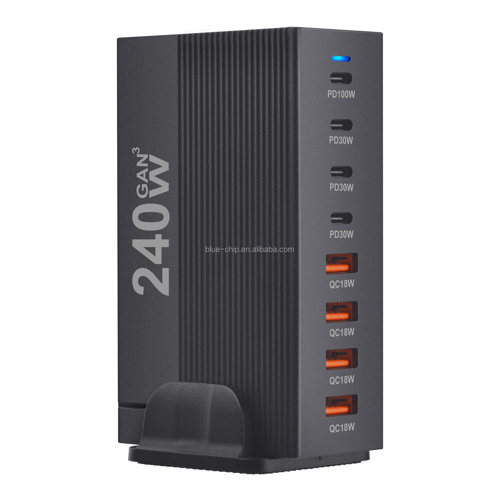 

Multifunction Mobile Best Selling Multi Power Block Adaptor Usb Type C Cheap Bulk Gan 240 Watt Fast Cell Phones Wall Charger UK