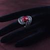 Elegant Artificial Gemstone Inlaid Vintage Party Finger Ring Women Jewelry Gift