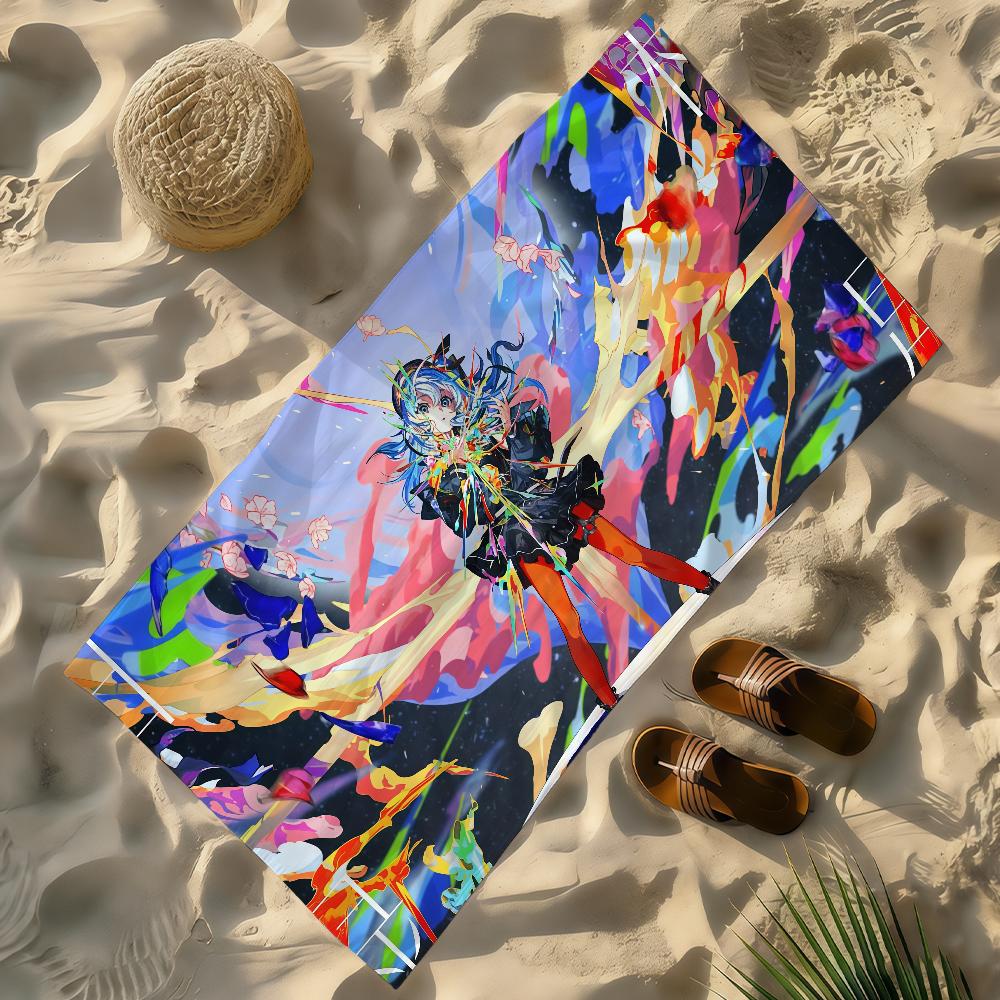 Singer H-Hoshimachi Suisei Towel Soft Lightweight Anti-Sand Large Beach Towel Quick-Drying Bath Sports Family