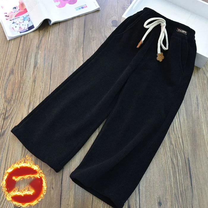 Teenage Girls Loose Corduroy Pants Solid Color Casual Warm Pants Girl Clothing Fleece Trousers Jogger Pant for Children