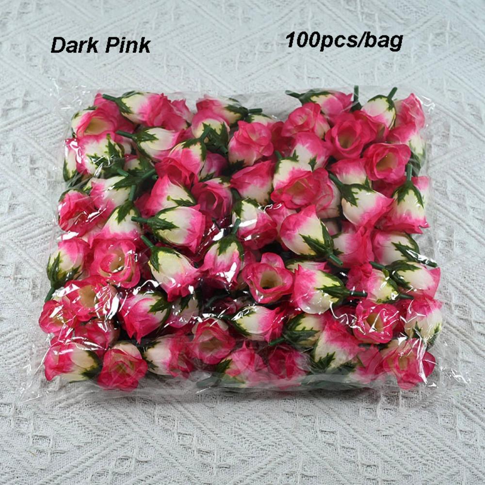 100PCS/bag 3.5*5cm Artificial Bud Flower 10 Colors Christmas Decorative Wreaths Brooch Home Decor