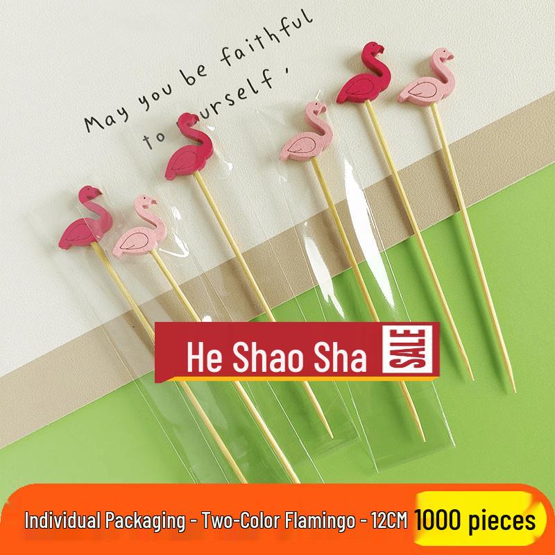 Yingtang Flamingo Wooden Individually Wrapped Picks