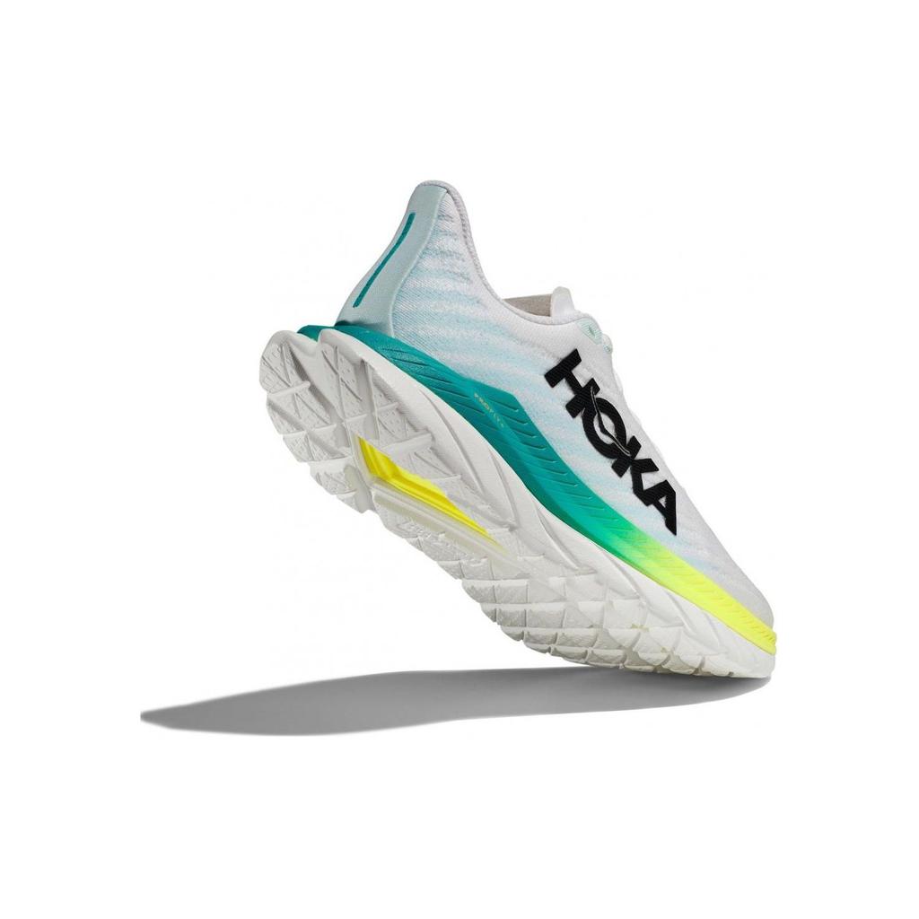 HOKA Mach 5 2E Bred Hvit Blå Glass Joggesko for menn 1136677-WBGL