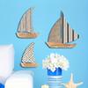 3 Pcs Wooden Sailboat Nautical Wall Art Rustic Ocean Coastal Hanging