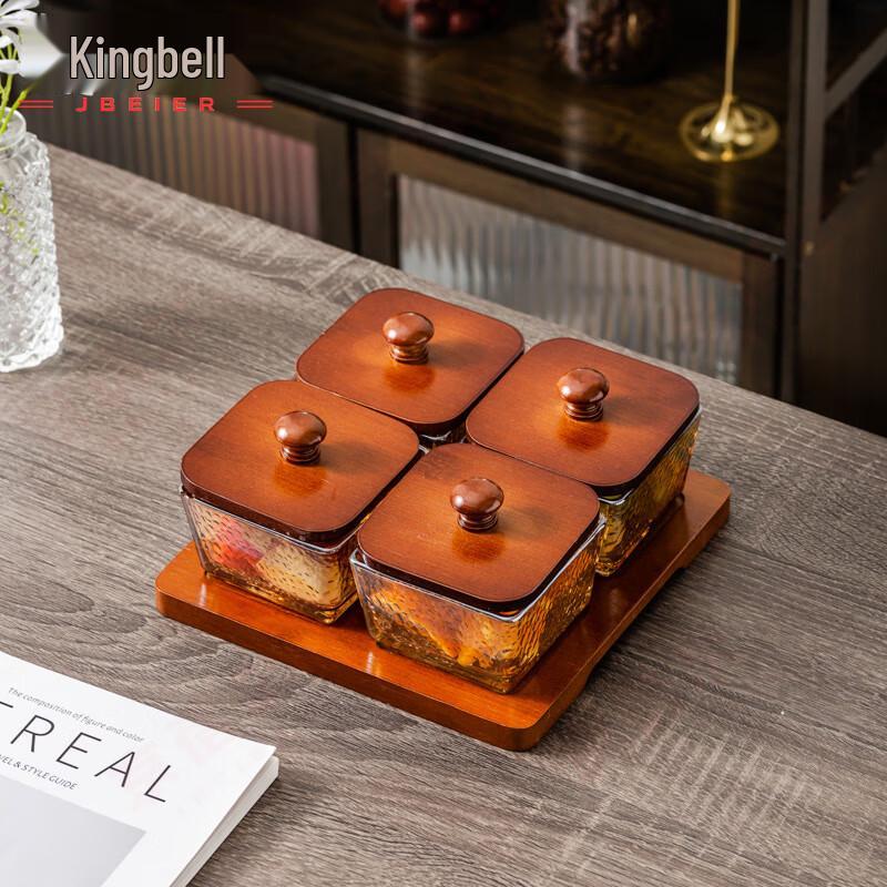 Elegant Glass Divided Snack & Fruit Tray with Lid