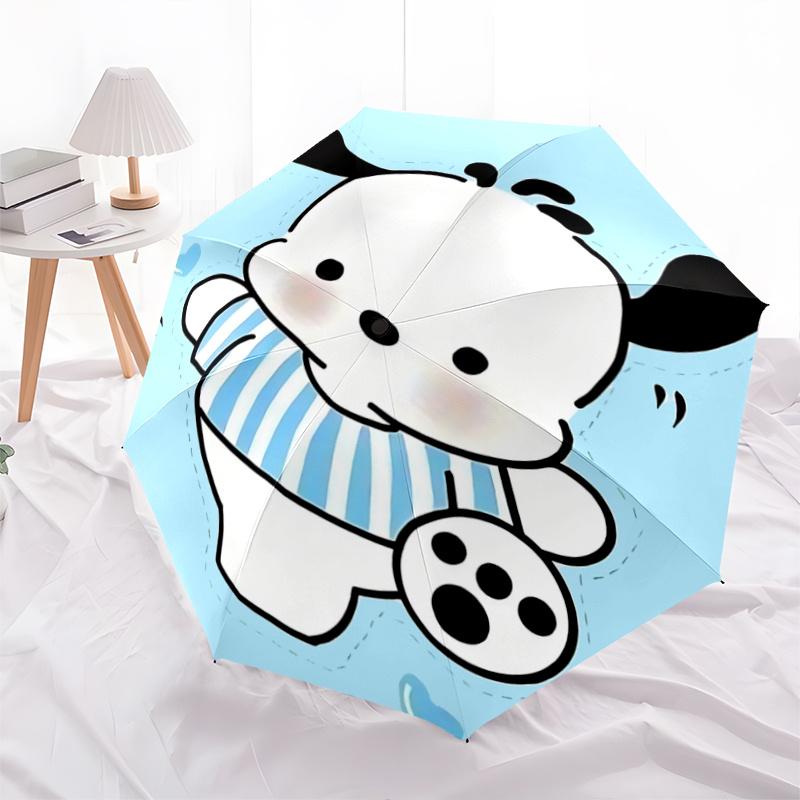 1pc Puppy Dog Automatic Opening/Closing Umbrella with Portable Tri-Fold Design, 8-Bone Iron Frame, Outdoor, Gift for Fans, Travelers, Daily Use, Perfe