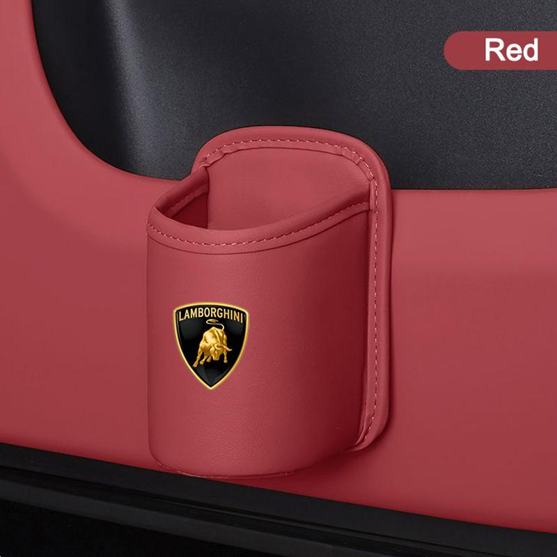 Universal Leather Car Seat Drink Rack ater Cup Box For Lamborghini Urus Huracan Aventador Premium Auto Interior Accessories HH69