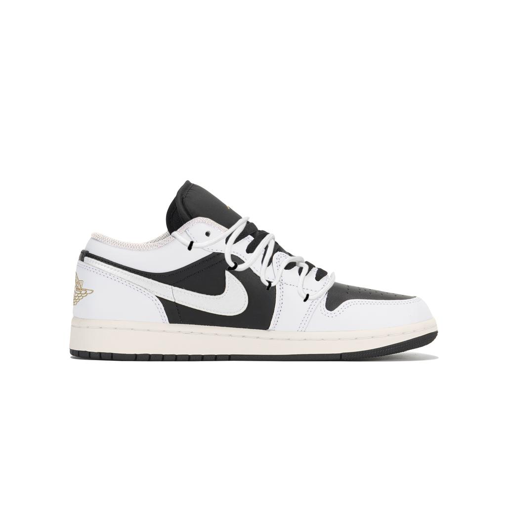 Jordan Air Jordan 1 Comfortable Abrasion Resistant Low top Skateboard Shoes Unisex Black White 553558-172(Team210-)