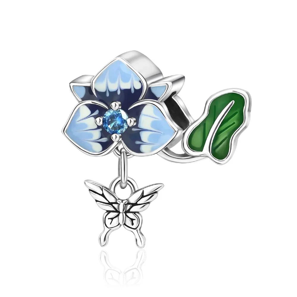 Romantic copper Flower Charm Bead Charms Bloom Rose Pendants Bead Charms Compatible With Authentic Bracelets Necklaces Do It Yourself Jewellery Gift I