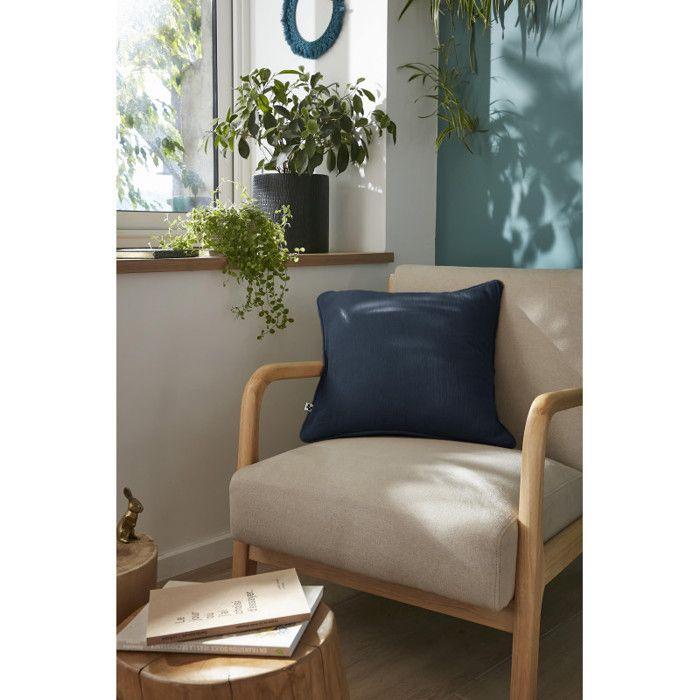 Coussin déhoussable avec passepoil "Gaïa" 45 x 45 cm "Gaze de Coton" l'Effet Papillon