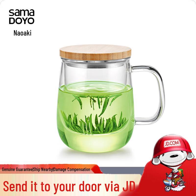 SAMADOYO Heat-Resistant Glass Tea Infuser Mug 500ml