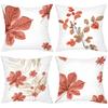 Floral Leaf Pattern White Cushions for Home Decor Polyester Pillowcase, Sofa Decorative Cushion Cov Headboard Pillow