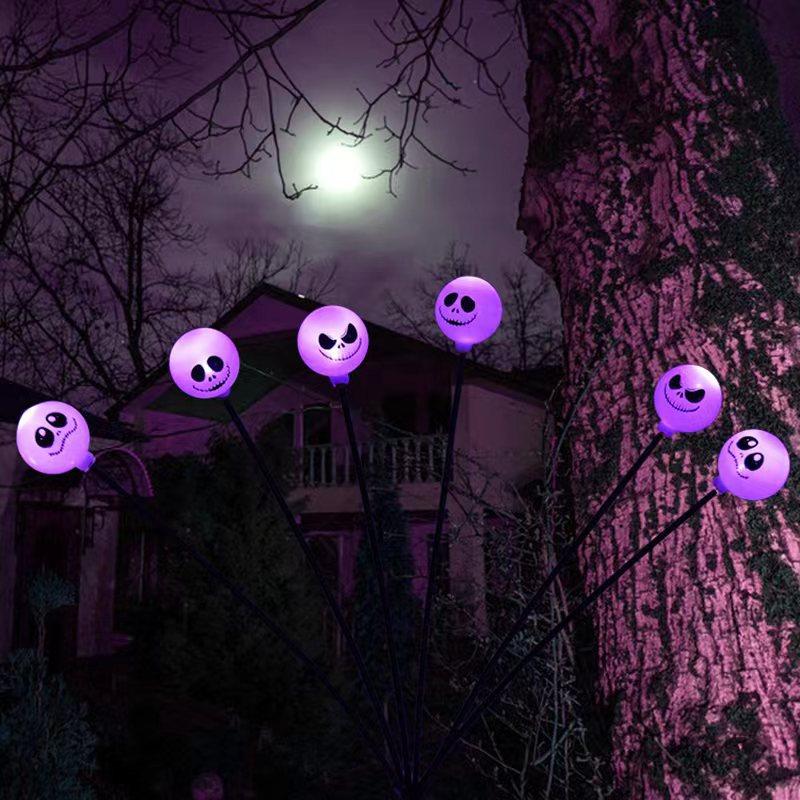

Уличный 1 шт. Солнечный свет Светодиодные Страшные Тыквы Качающиеся Огни Светлячков с Пауком и Летучими Мышами для Наружного Сада Двора Газона Могилы Кладбища Декор Привидения 6Lights 1PC фиолетовый