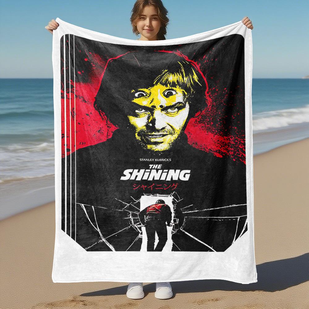1pc The Shining Outdoor Flannel Blanket Soft Plush Decor for Picnics, camping,Bedroom, Playroom, or Lunch Break, Perfect Gift