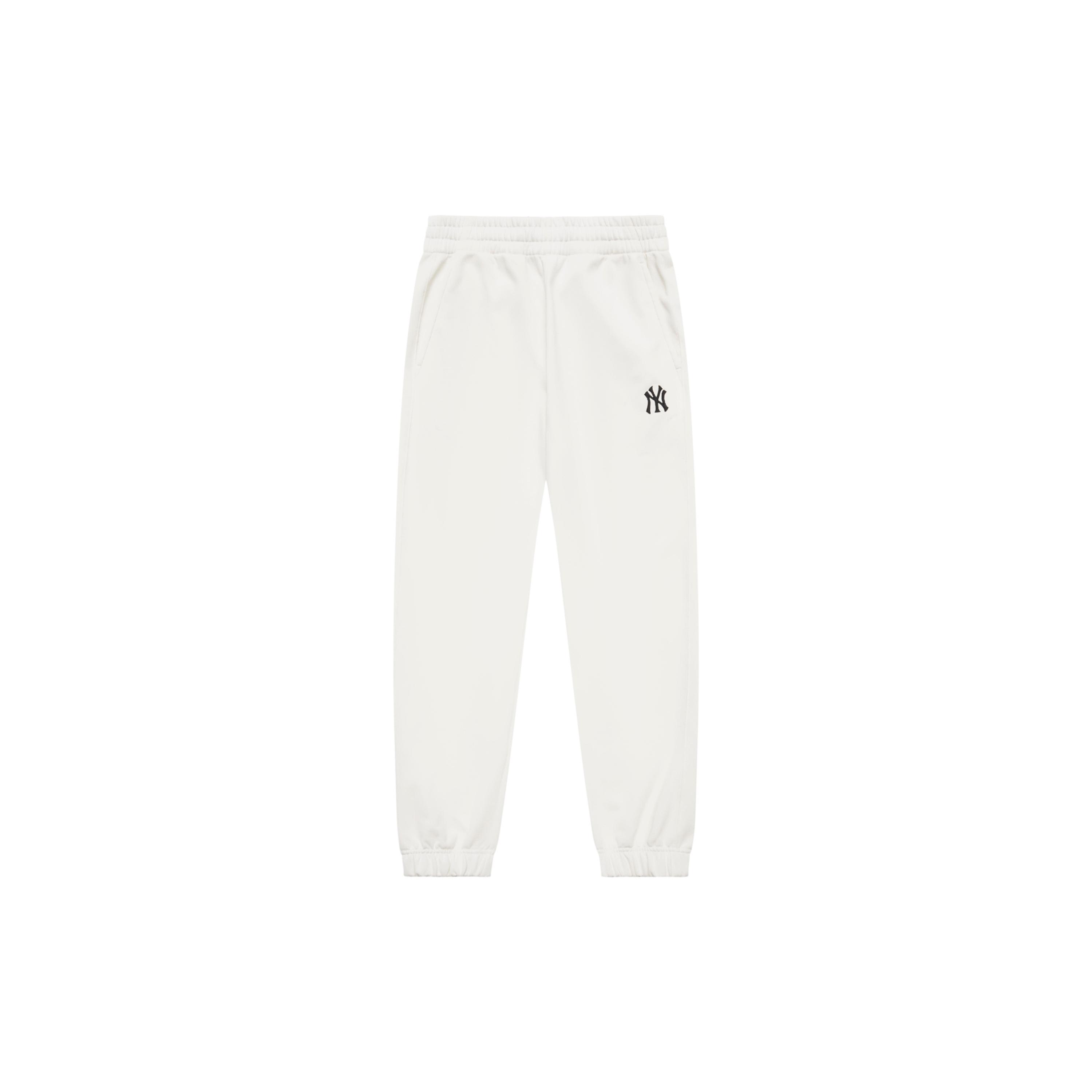 MLB Base Logo Casual Pants Unisex Cream Moderate Cuffed Pants 3APTB0841-50CRS L