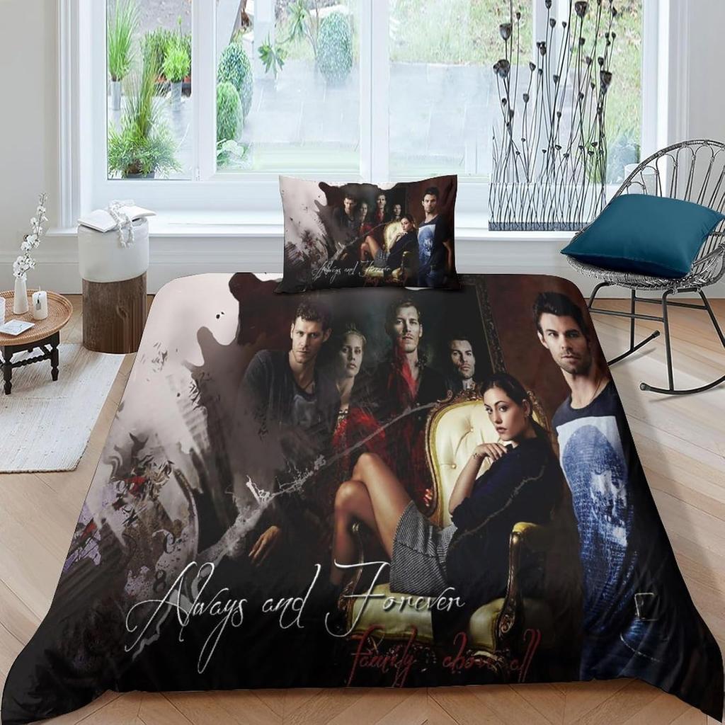 The Vampire Diaries Bedding Sets Exquisite Bed Supplies Set Horror TV Anime Bed Comforter Set Bedding Set Birthday Gift