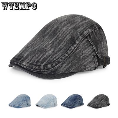 Denim Forward Hat Duck Tongue Hat British Artistic Retro Beret Hat Spring Autumn Hat Unisex