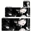 XXL Anime Girl Cool Mouse Pad Black White Mousepad Large Gaming Keyboard Pad Office Pc Accessories Desk Mat PC Cabinet Mats Rug