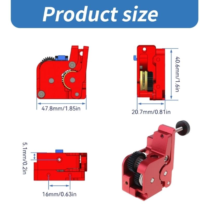 Metal Extruder for 3D Printer, Strong Two Gear Feed for ABS PETG Widely Filaments Compatibility