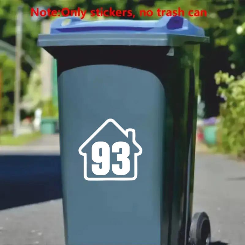 Trash Can Dustbin Number Sticker Self Adhesive Wheelie Bin Stickers Garage Decals Diy Free Combination Weatherproof