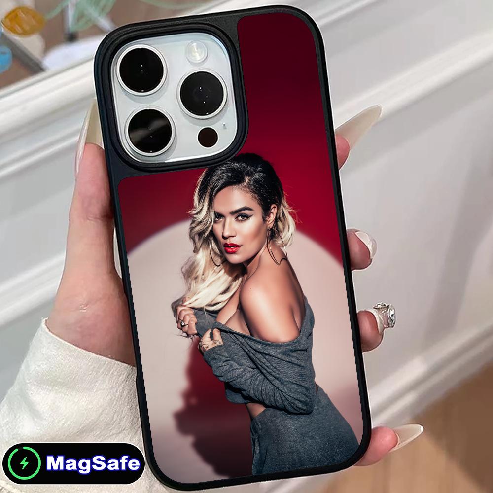 Karol G Latino Mobile Cell Phone Case for iPhone 17 16 15 14 13 12 11 Air Pro Max Plus Magsafe Matte Surface Colorful Cover