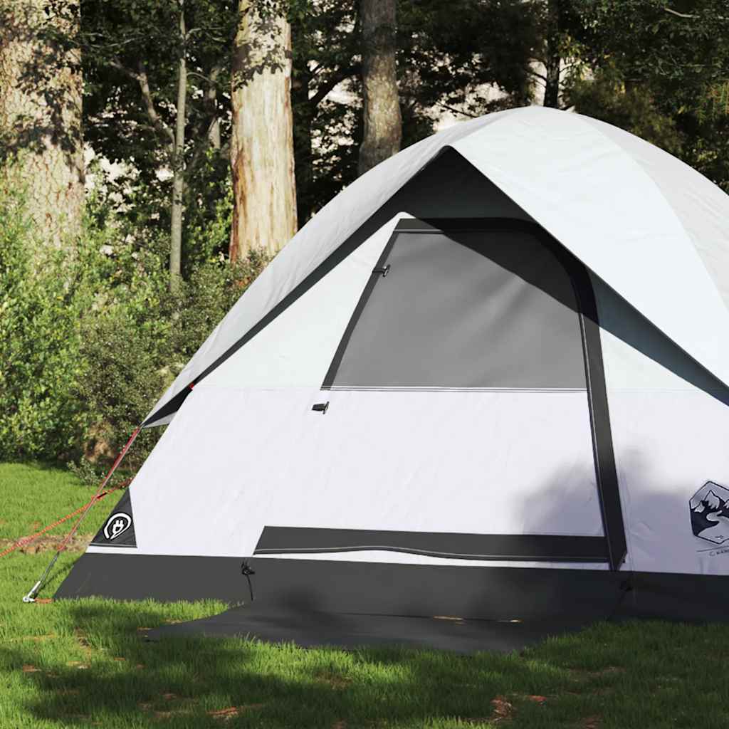 Dome Camping Tent for 2 Persons White & Dark Waterproof