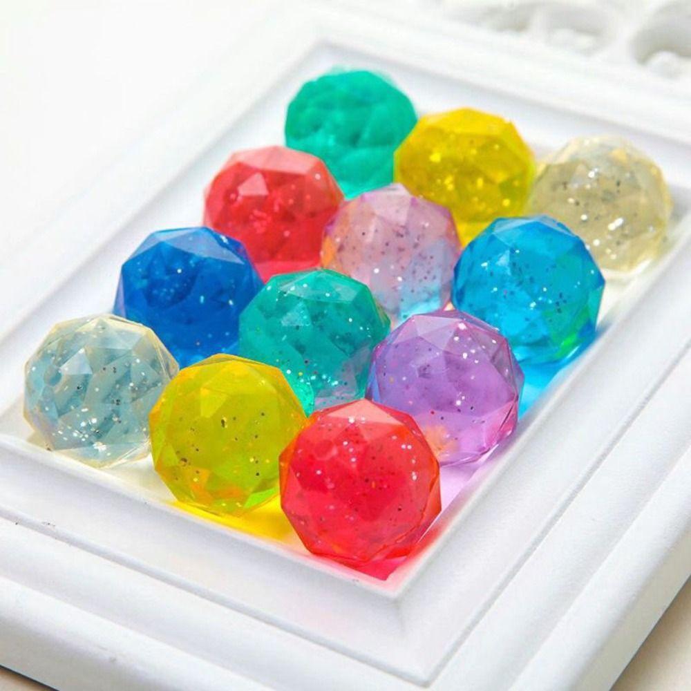 6Pcs Large Rubber Bouncy Ball Clear  Bouncy Ball Creative   Boys