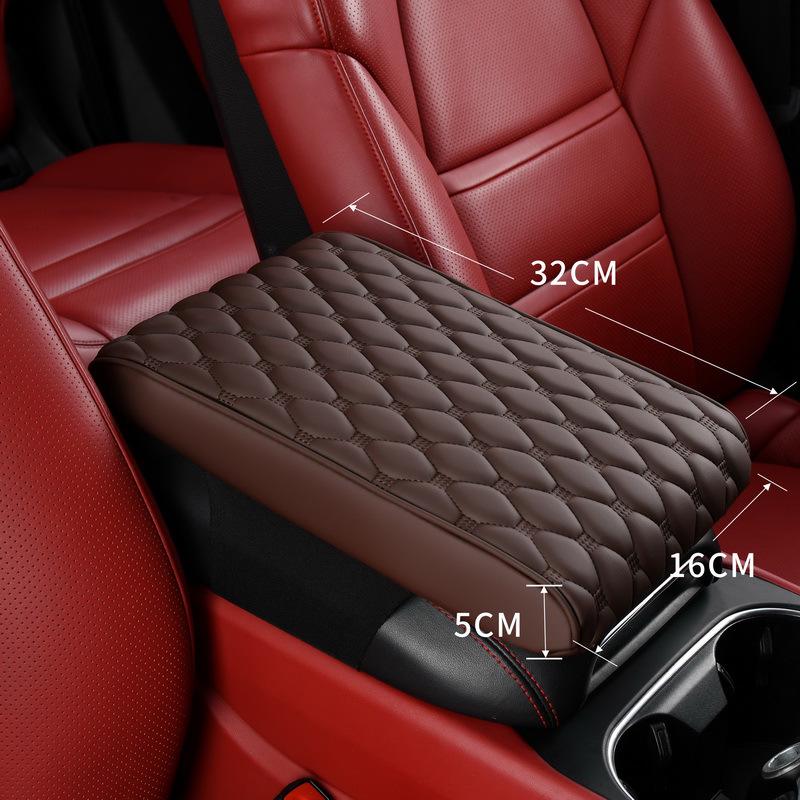 Car Armrest Pad: Leather, Universal, All-Season, Ergonomic Elbow Support Pillow.