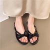Flat-bottomed French Fairy Wind Small Cool Slippers Women's Shoes Wear 2025 New Summer Bow Beach Sandals