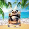 Cartoon Sunglasses Panda Beach Towel Tropical Palm Tree Summer Quick Dry Pool Towel