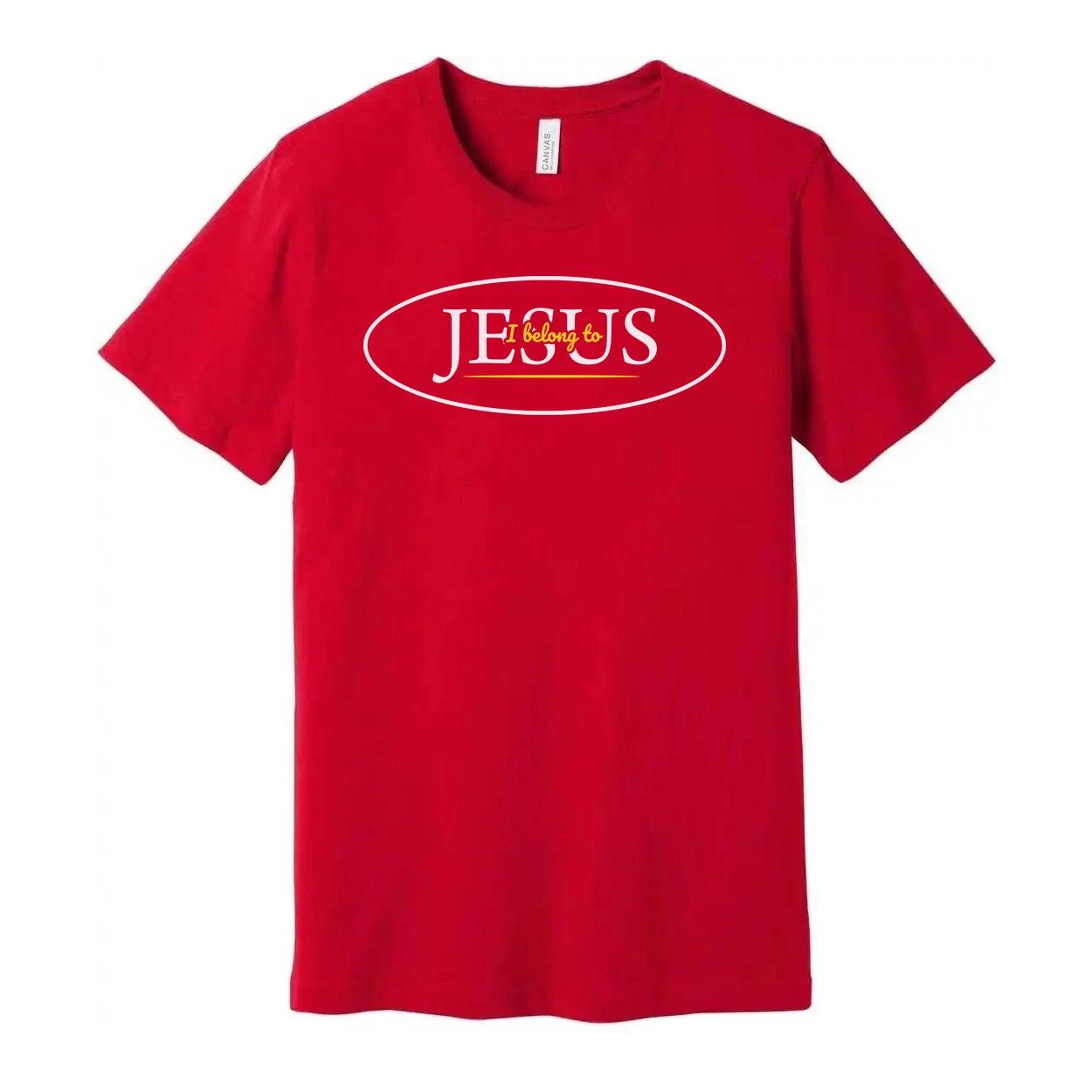 Christian Unisex T Shirt Featuring Jesus Oval Logo With I Belong To Inscription XL