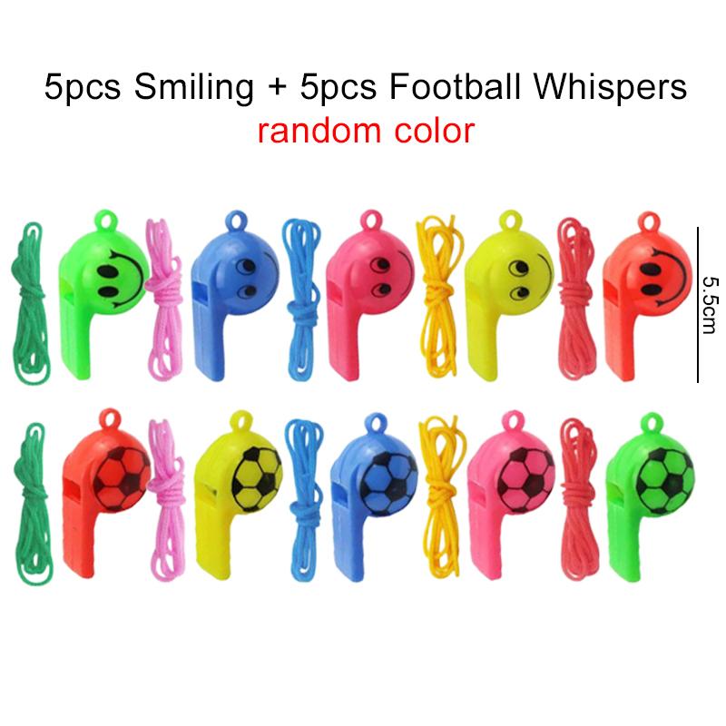 

5/10 шт. Красочный свисток с улыбающимся лицом / в футбольном стиле, милые пластиковые сувениры для вечеринки, создающие праздничную атмосферу собрания TMZ