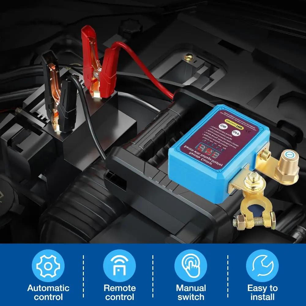 240A Kill Switch 12V Remote Battery Disconnect Switch with Led Voltage Display Automatic Power Shut Off Switch For Auto Battery
