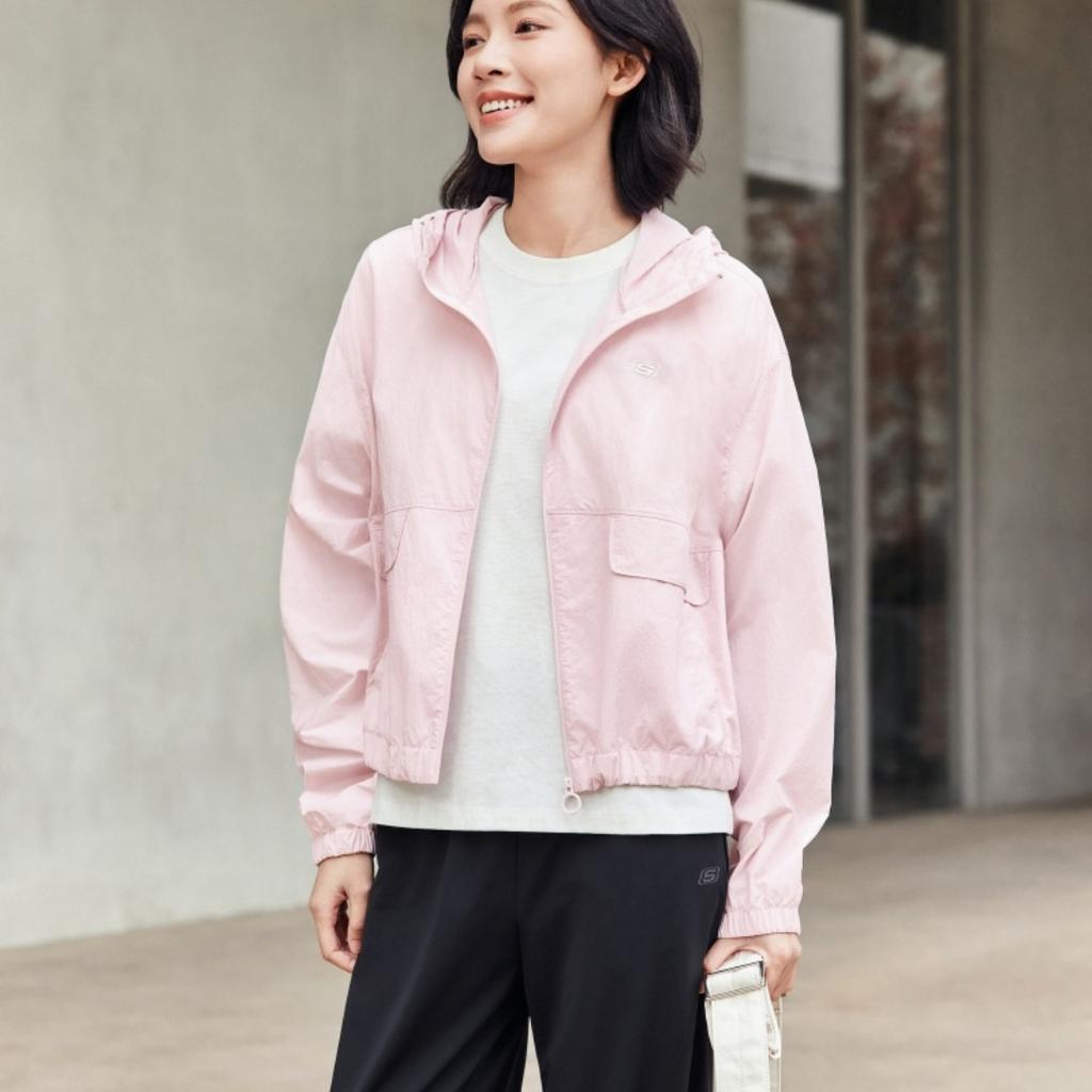 Skechers Sports Alliance Series Loose Comfortable Hooded Breathable Jacket Women jackets L225W159-01NX