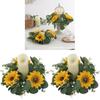Artificial Sunflower Wreath Candle Ring With Eucalyptus For Wedding Table Centerpieces