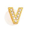 New Gold Letter Alphabet Shoes Charms Metal Button Rhinestone Crown Shoe Decorations Garden Shoes Accessories for Women Man 1PCS