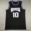 Kings 10 BIBBY Vintage Embroidered Basketball Jersey Black Cotton Sports Uniform
