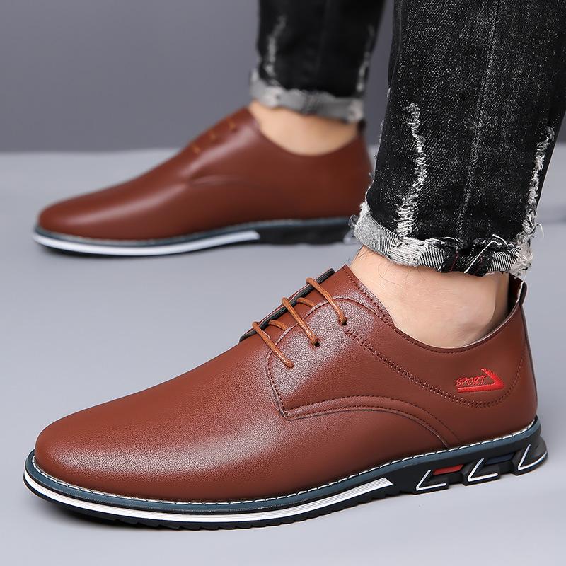 Fashion Korean Big Size Solid Color Casual Shoes for Men Spring Autumn Fashion Driving Shoes Male Lace New Designer Leather Loafers Man