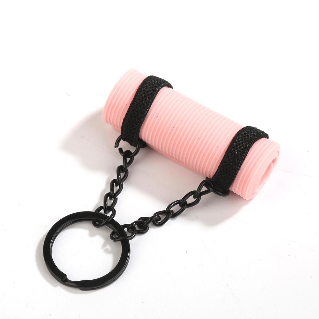 New Style 2025 Yoga Mat Keychain: Sports & Fitness Pendant with Colorful Dopamine Design