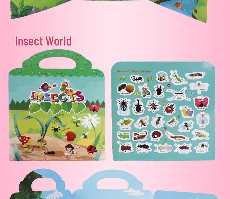 Cross-Border DIY Children's Sticker Activity Book - Early Education & Focus Training with Removable, Reusable Stickers