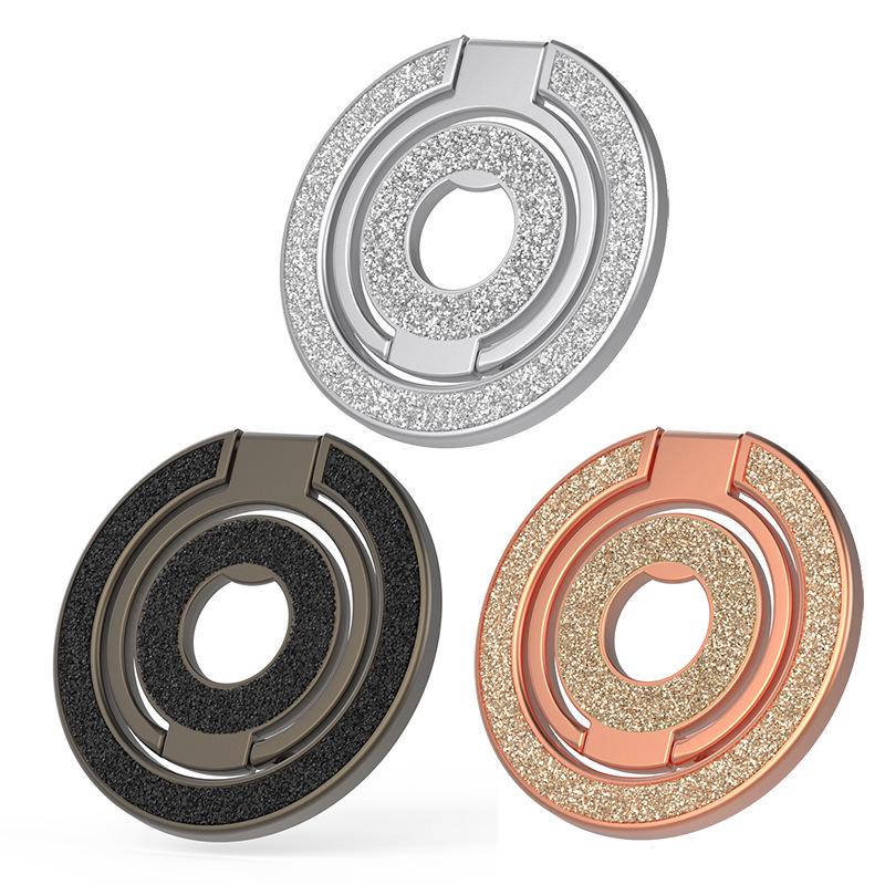 Support de téléphone magnétique double face à paillettes, support de bureau rotatif à 360°