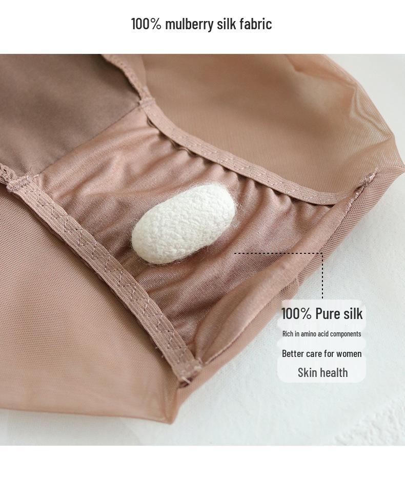 Tangge Seidensatin Damen Luxus Mid-Waist Nahtlose Dreiecksslips