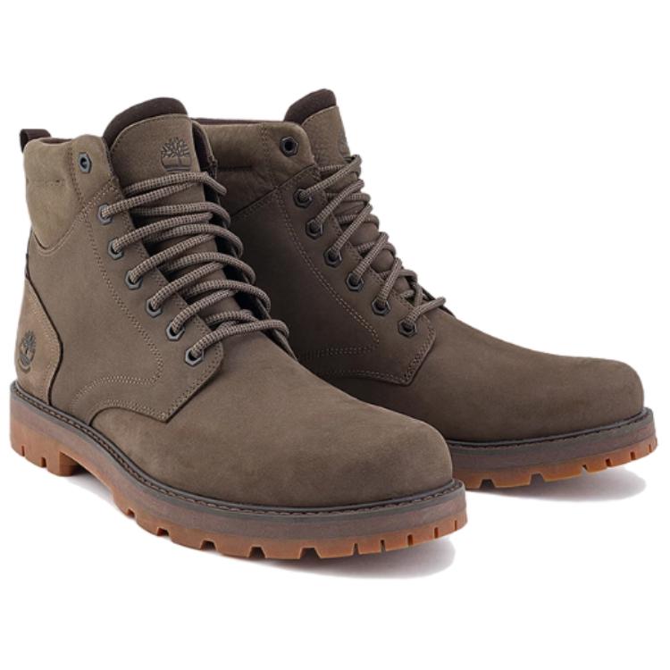 Timberland Waterproof Durable Comfortable Versatile Short Boots Men Boots Dark-Brown A69UH-EM5