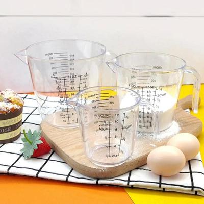 300/600/1000ml Measuring Cup Transparent Heat Resisting Plastic Milk Water Scale Measuring Jar Microwave Tool for Baking